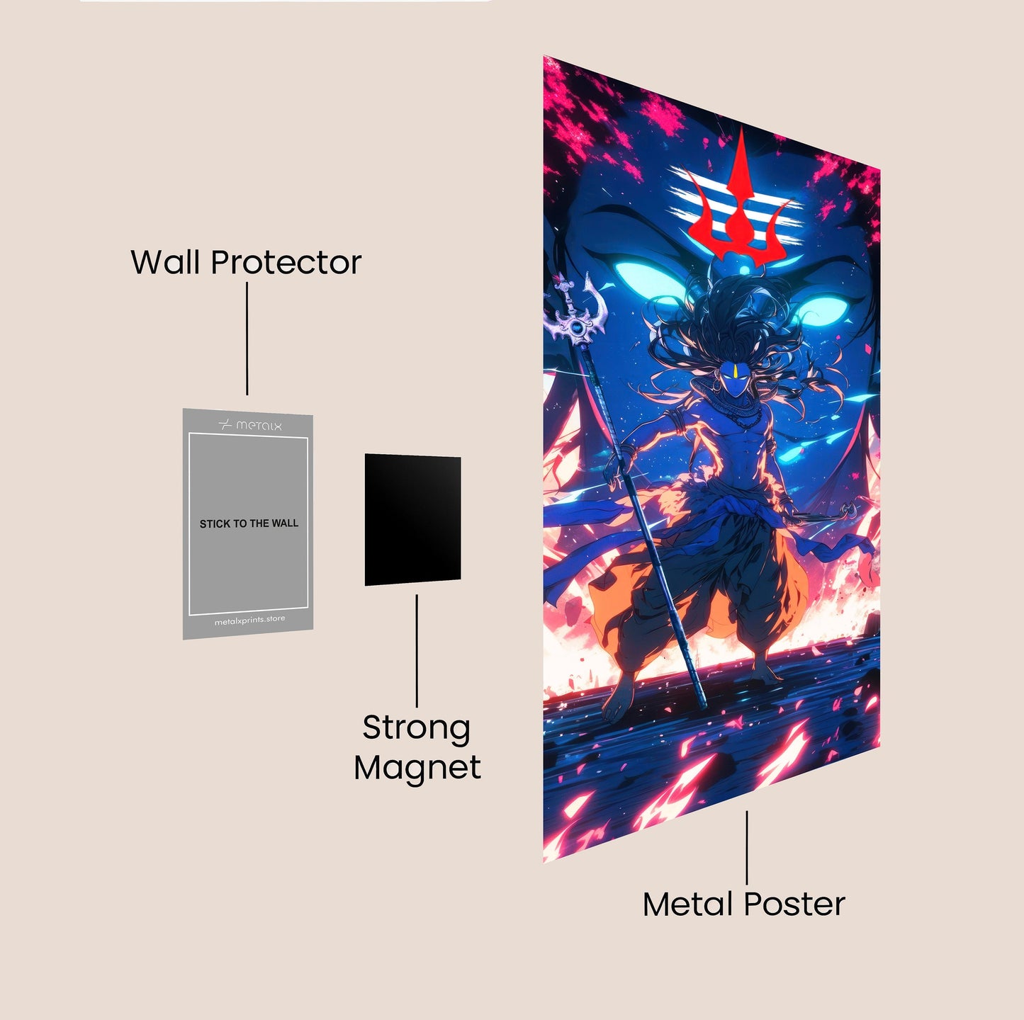 Lord Shiva Metal poster