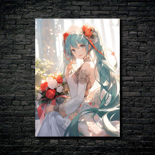 HATSUNE MIKU IN WEDDING DRESS- HD Shining Metal Poster