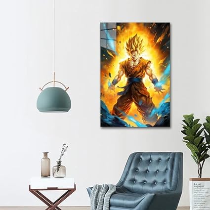 Fighting Goku Anime  HD Shining Metal Poster