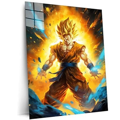 Fighting Goku Anime  HD Shining Metal Poster