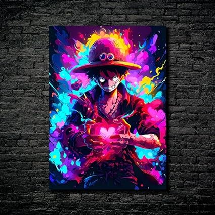 Monkey D. Luffy Neon-  HD Shining Metal Poster