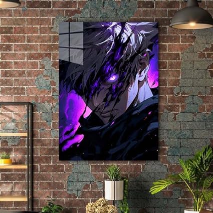 Satoru Gojo Purple Glow- HD Shining Metal Poster