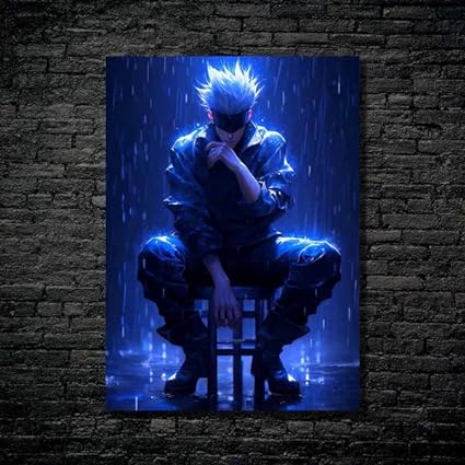 Gojo Dramatic Rain- HD Shining Metal Poster