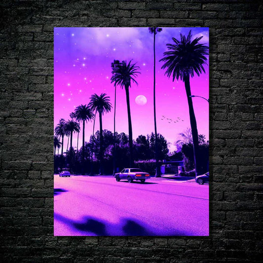 Aesthetic Cali drive HD Shining Metal Poster