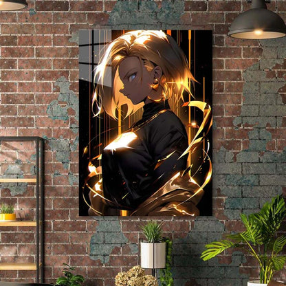 Android 18 _ Dragon Ball Z-Artwork HD Shining Metal Poster