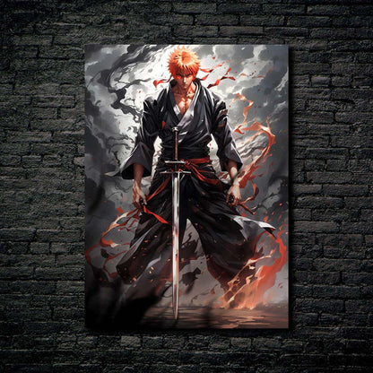 Bleach -- Ichigo Kurosaki- HD Shining Metal Poster