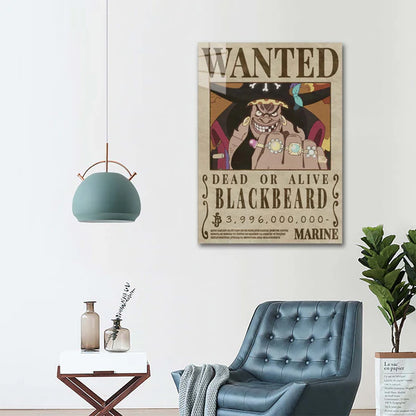 Blackbeard One Piece HD Shining Metal Poster