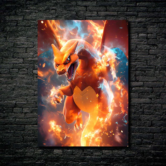 Blazing Charizard- HD Shining Metal Poster