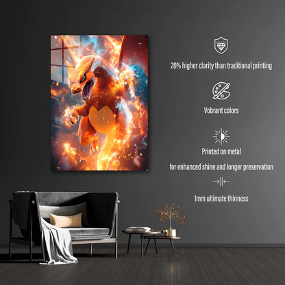 Blazing Charizard- HD Shining Metal Poster