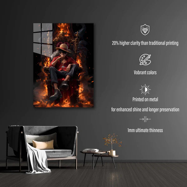 Blazing Throne Luffy- HD Shining Metal Poster