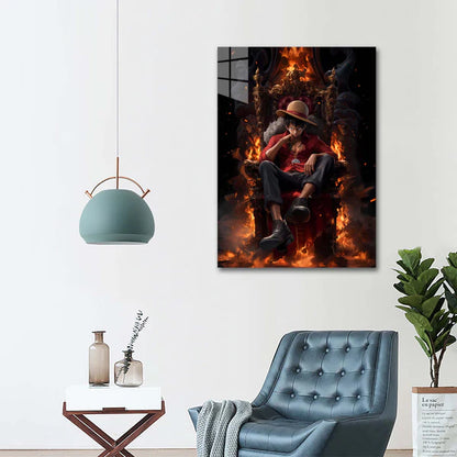 Blazing Throne Luffy- HD Shining Metal Poster