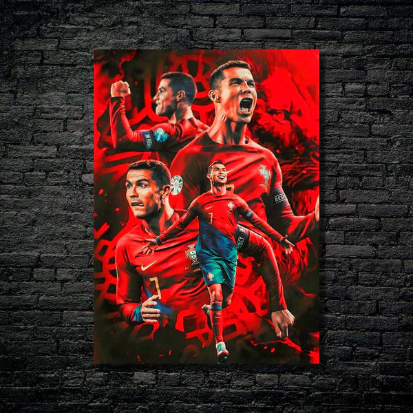 C Ronaldo Portugal- HD Shining Metal Poster