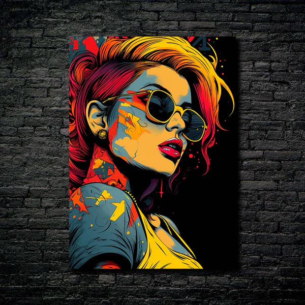 Cyberpunk Girl 3- HD Shining Metal Poster