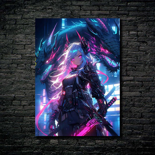 Dragon Woman- HD Shining Metal Poster