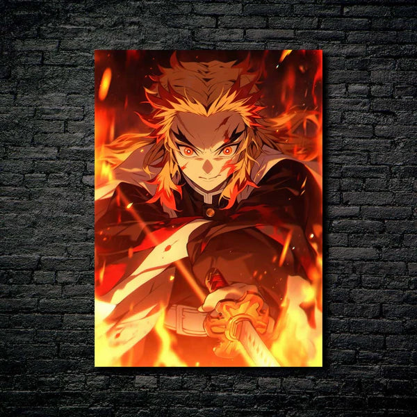 Flame Hashira - Demon Slayer - Affiche HD Shining Metal