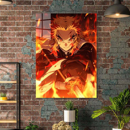 Flame Hashira - Demon Slayer - Affiche HD Shining Metal