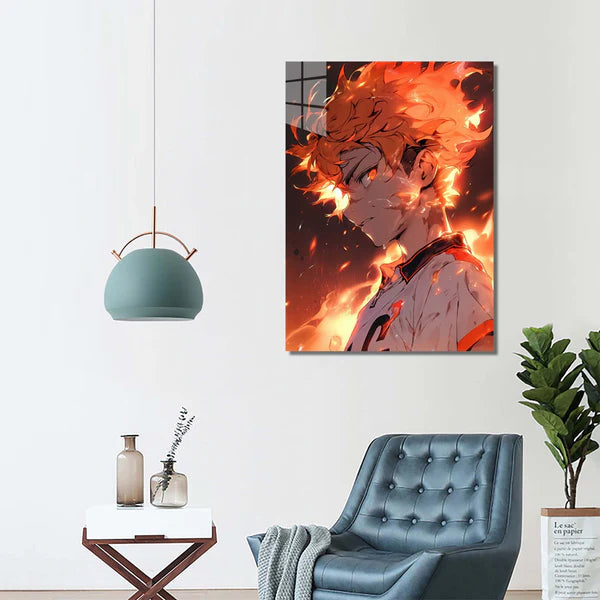 Flaming Hinata Shoyo- HD Shining Metal Poster