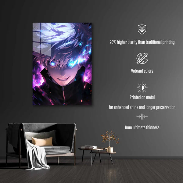 Gojo.EvilSmile- HD Shining Metal Poster