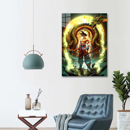 Goku & Shenron- HD Shining Metal Poster