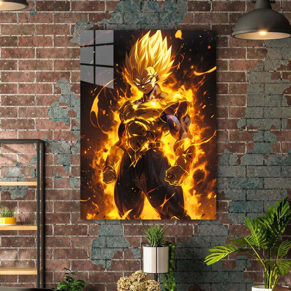 Golden vegeta - Affiche en métal brillant HD