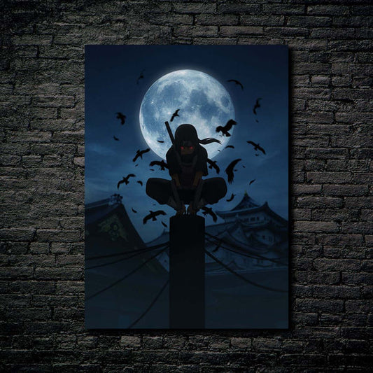 Itachi Uchiha Moon- HD Shining Metal Poster