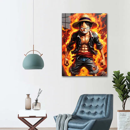 Luffy enojado-Obra de arte 