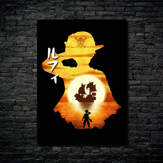 Silhouette minimaliste Luffy 3-Artwork 