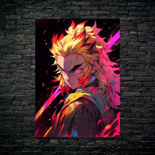 Rengoku Kyoujurou-neon lights-Artwork