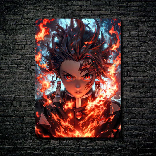 Tanjiro Kamado Fire Poster -Artwork