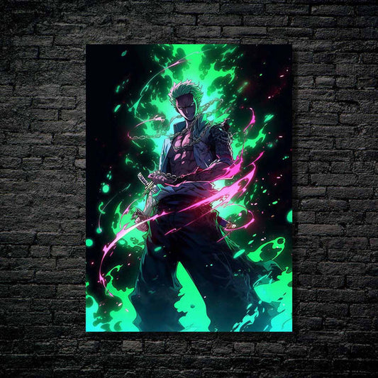 Zoro Neon Cyber Robot Punk One Piece 12